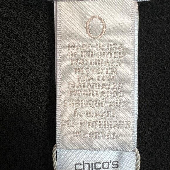 Chicos Small Black Dress Convertible Wear 3 Way Styling Solid Cape NWT $119 - Picture 7 of 13